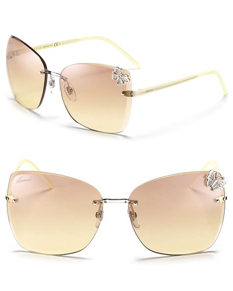 gucci oversized rimless butterfly sunglasses|Gucci oversized butterfly sunglasses.